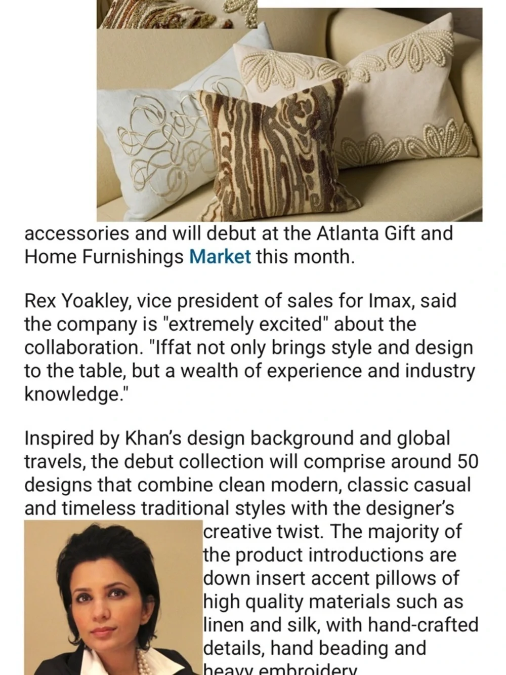 Iffat Ikhan for IMAX Decorative Designer Zigzag Chevron  Pillow Pair. Zippered.